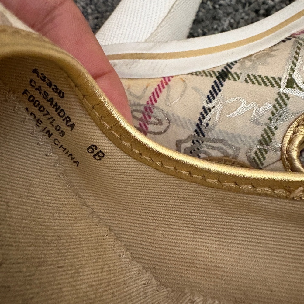 Coach Gold and Multicolor Sneaker Heels - Picture 8 of 9